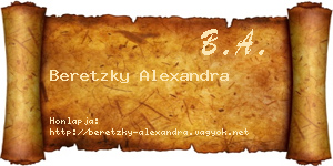 Beretzky Alexandra névjegykártya